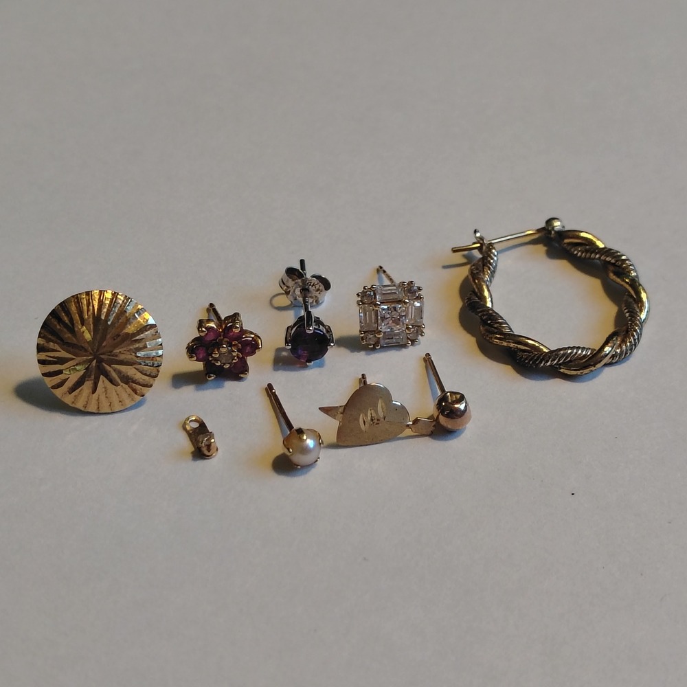 Single Earring Lot Gold 10K 14K Scrap Jewelry